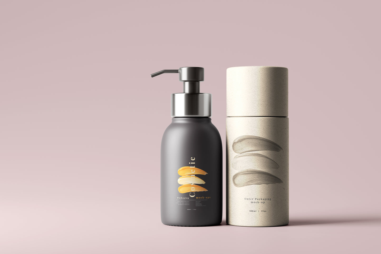 Dark Color Plastic Pump Dispenser Bottle Mockup