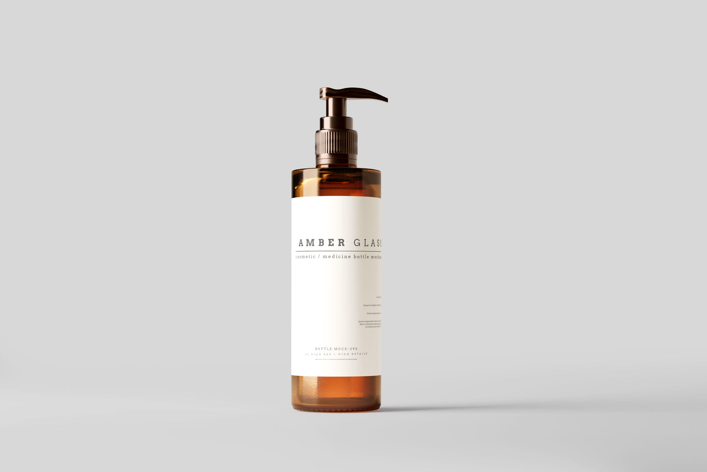 Amber Glass Pump Bottle Mockups