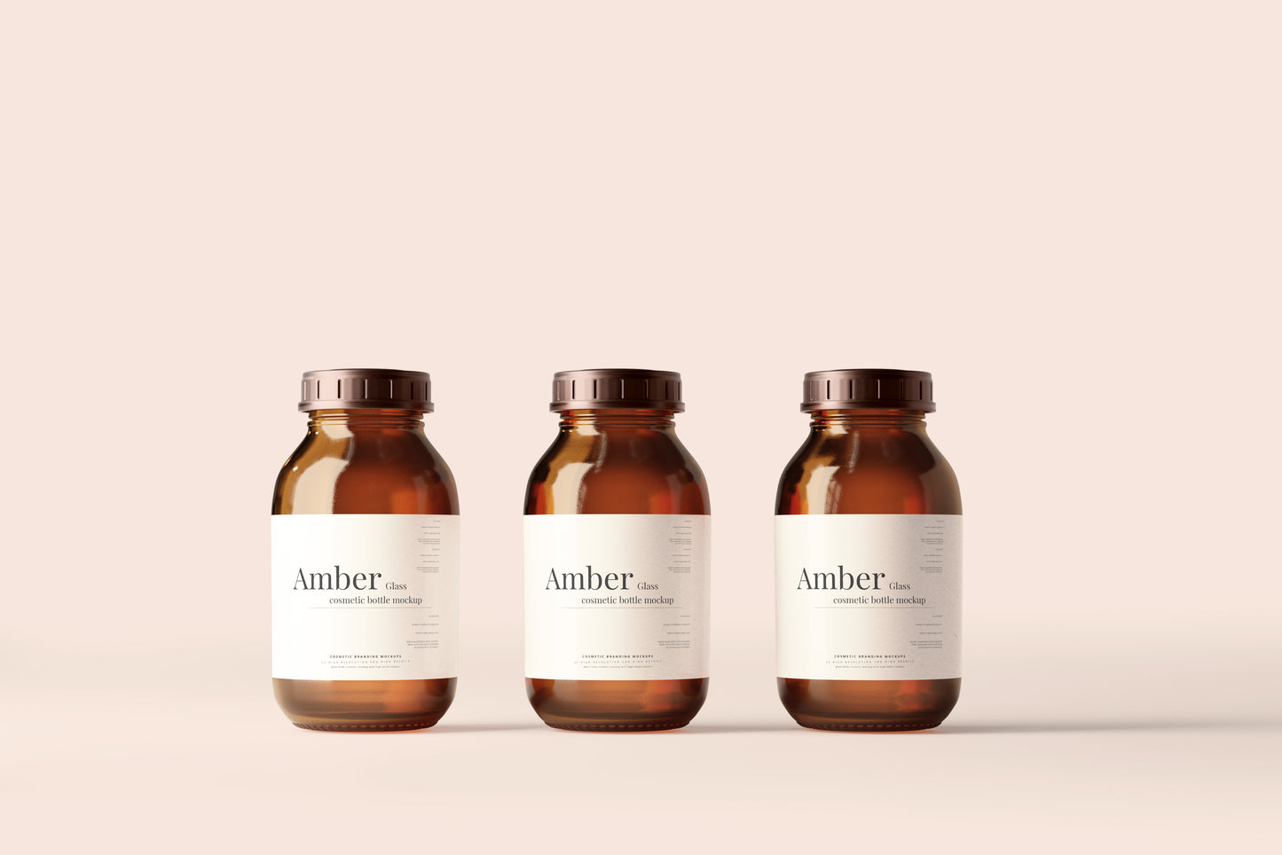 Amber Glass Bottle Mockup