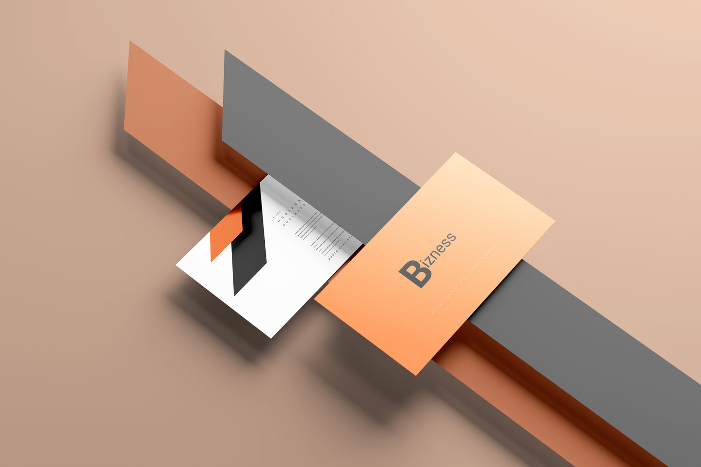 Horizontal Business Cards Mockup