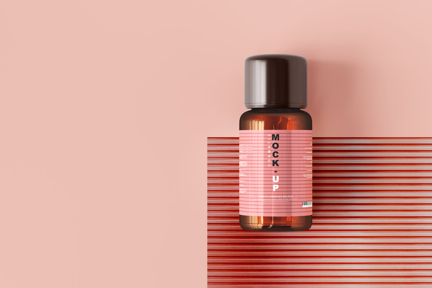 Amber Glass Cosmetic Bottle Mockups