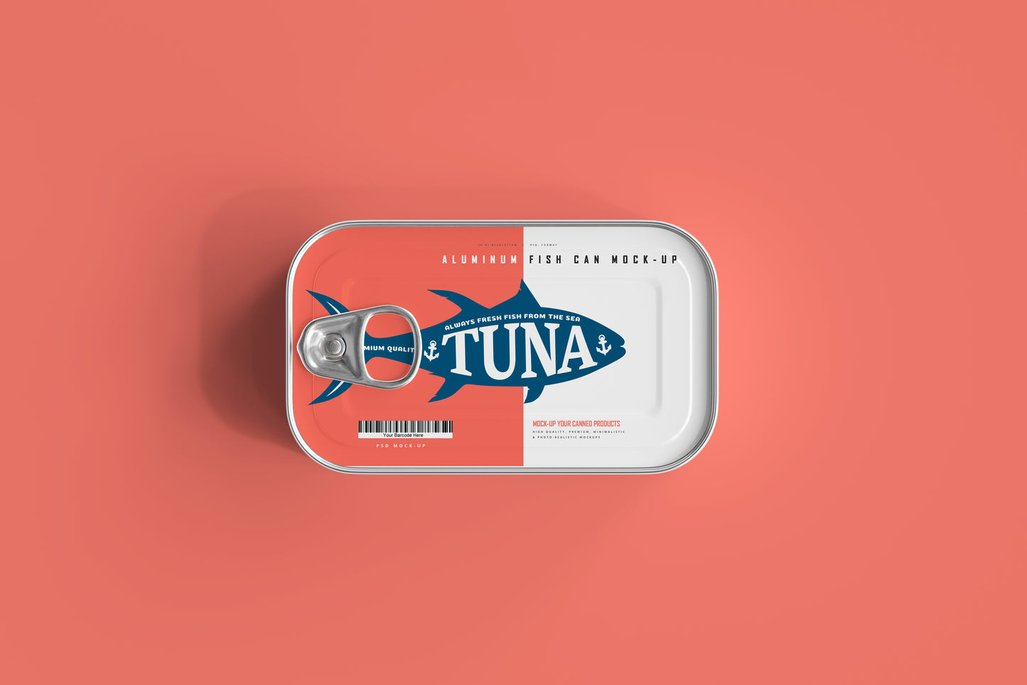 Aluminum Fish Can Mockup