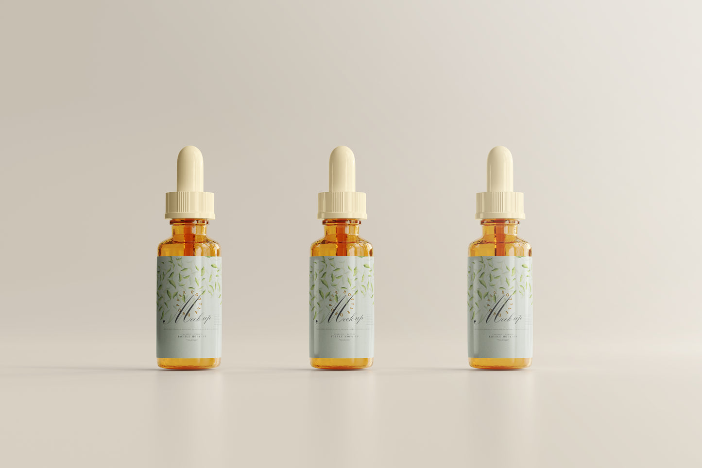 Amber Glass Dropper Bottle Mockup