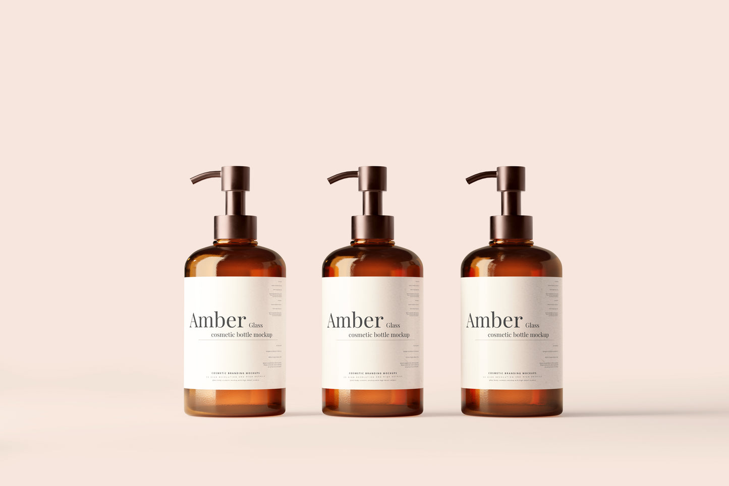 Amber Glass Pump Bottle Mockups