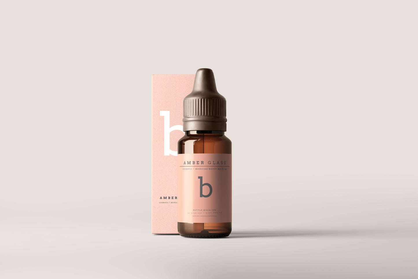 Amber Glass Dropper Bottle Mockups
