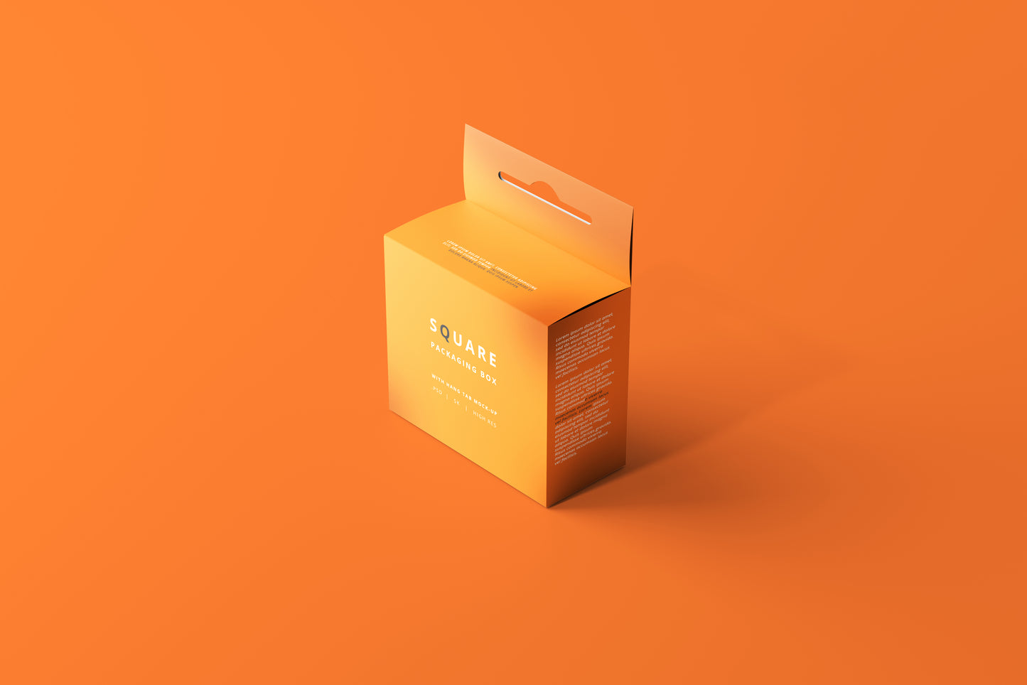 Square Packaging Box With Hang Tab Mockup
