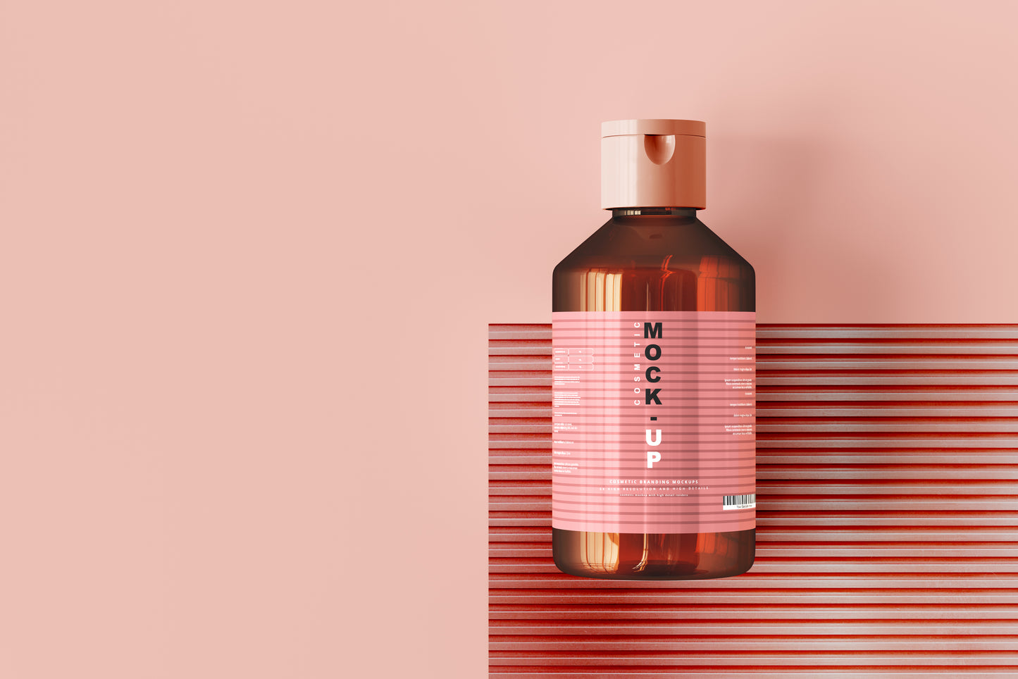 Amber Glass Cosmetic Bottle Mockups