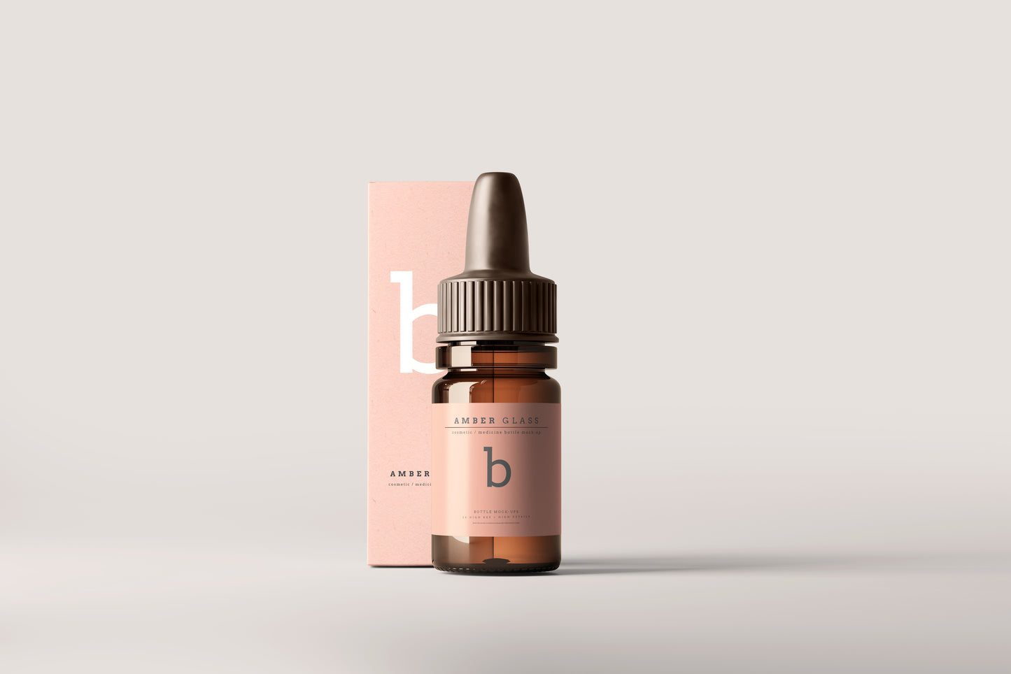 Amber Glass Dropper Bottle Mockups