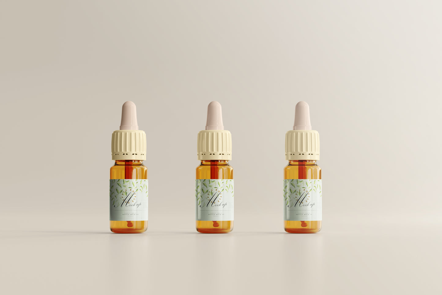 Amber Glass Dropper Bottle Mockup