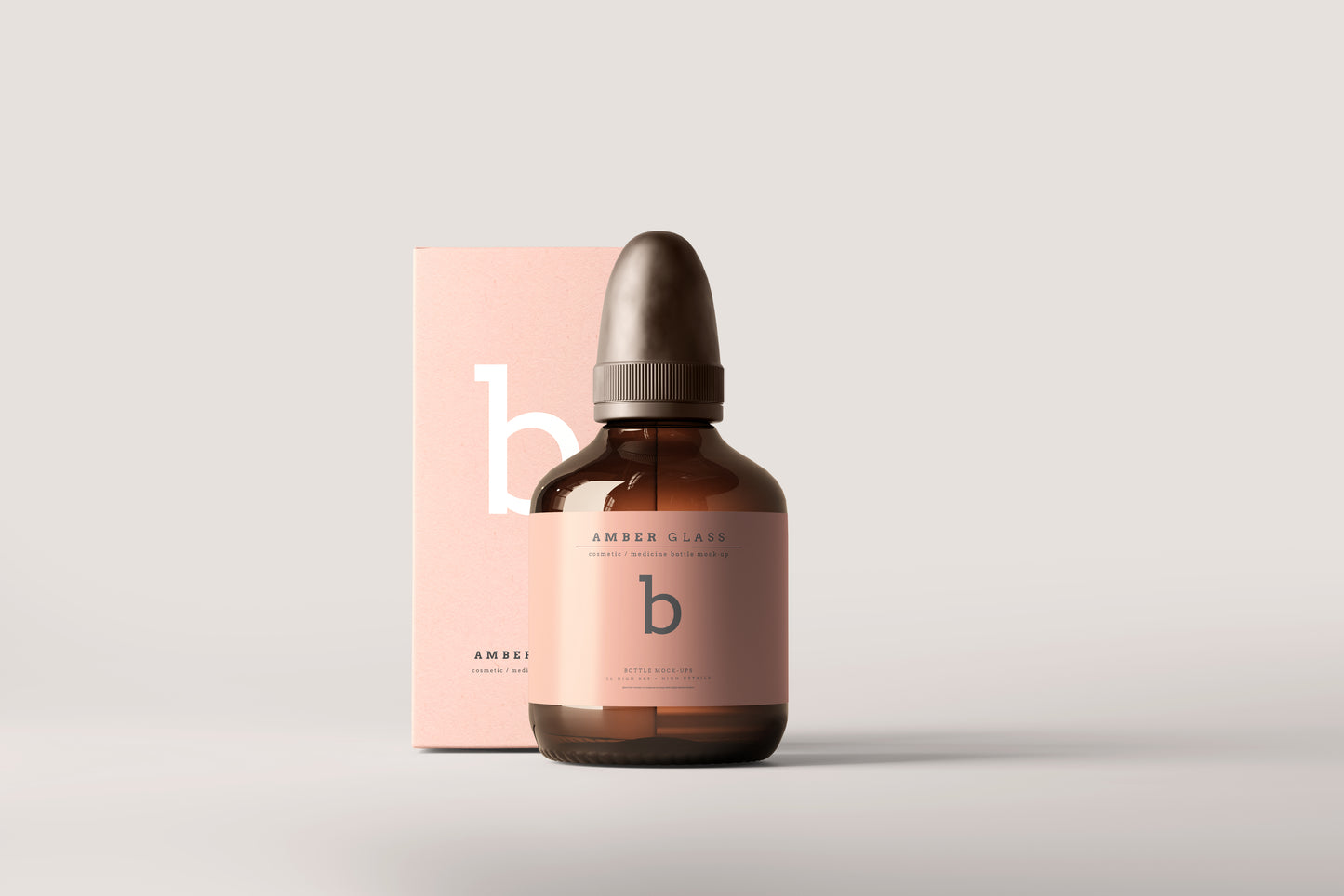 Amber Glass Bottle Mockups