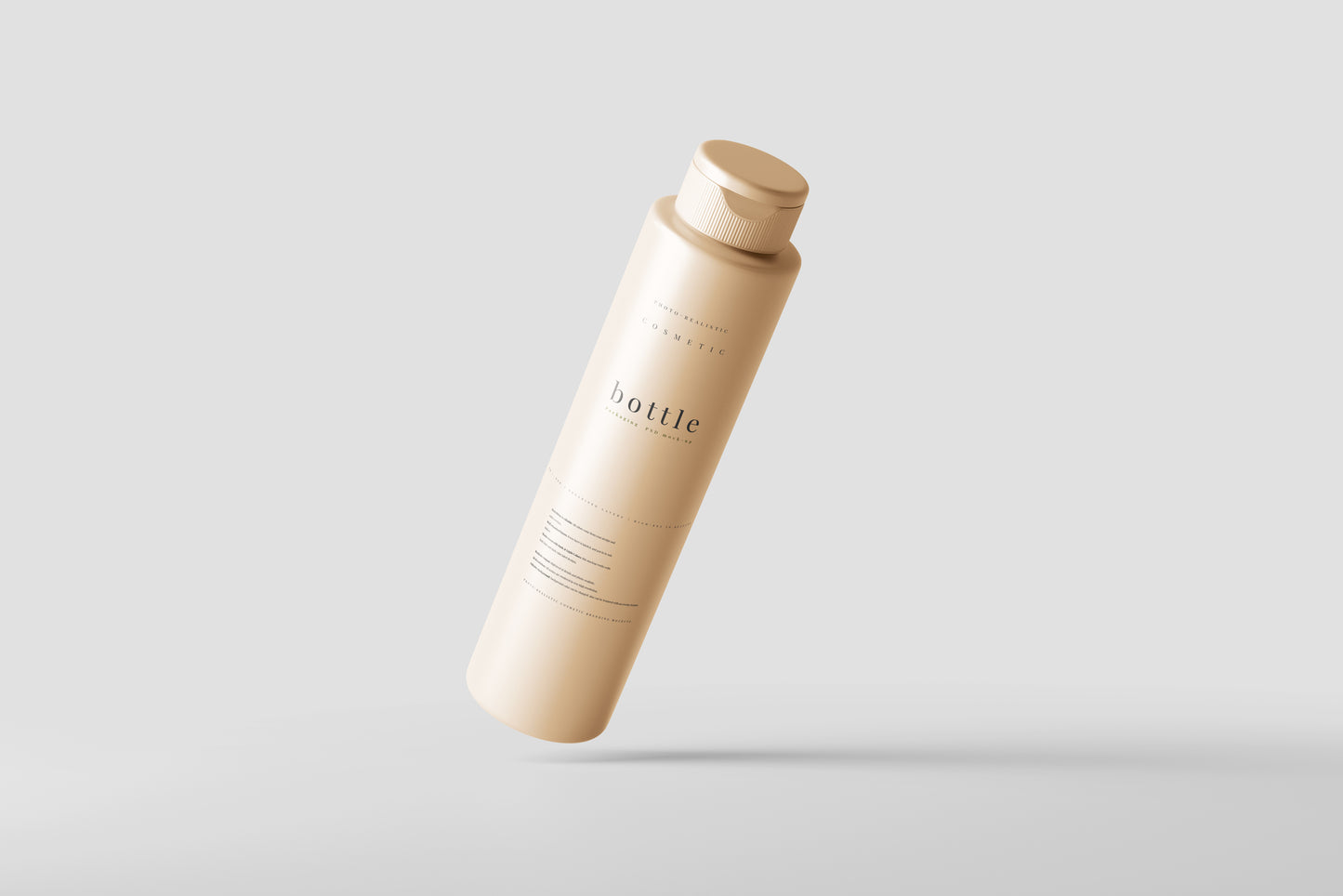Slim Plastic Cosmetic Bottle Mockup