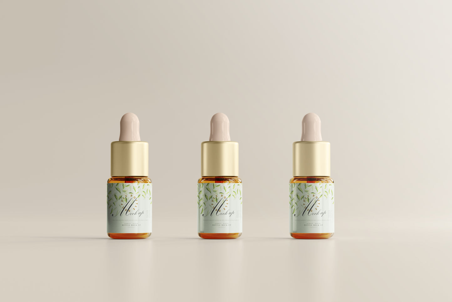 Amber Glass Dropper Bottle Mockup