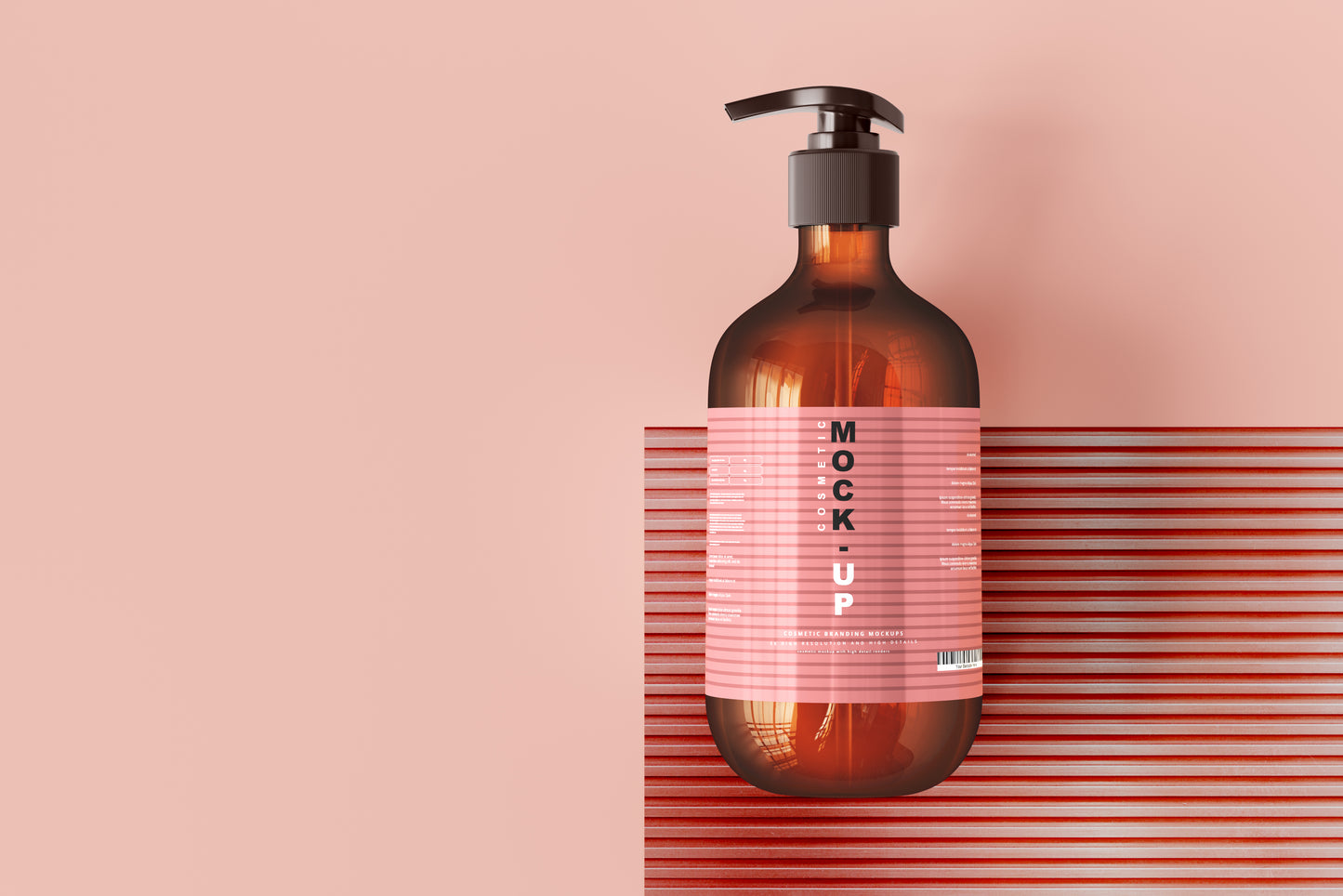 Amber Glass Pump Bottle Mockups