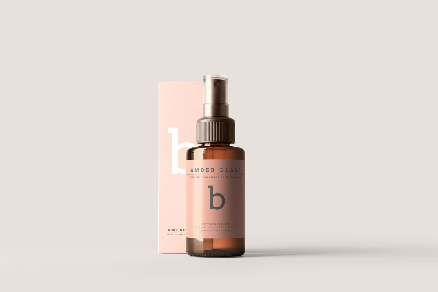 Amber Glass Spray Bottles Mockups