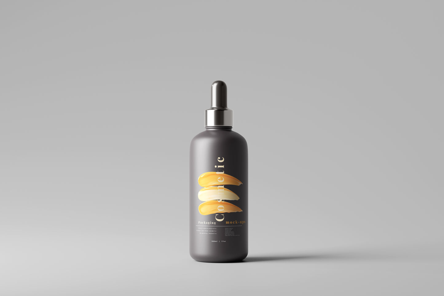 Dark Color Plastic Dropper or Serum Bottle Mockup