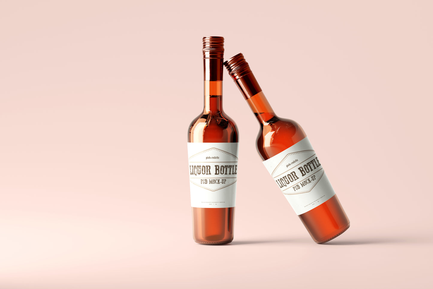 Round Hard Liquor Bottle Mockups