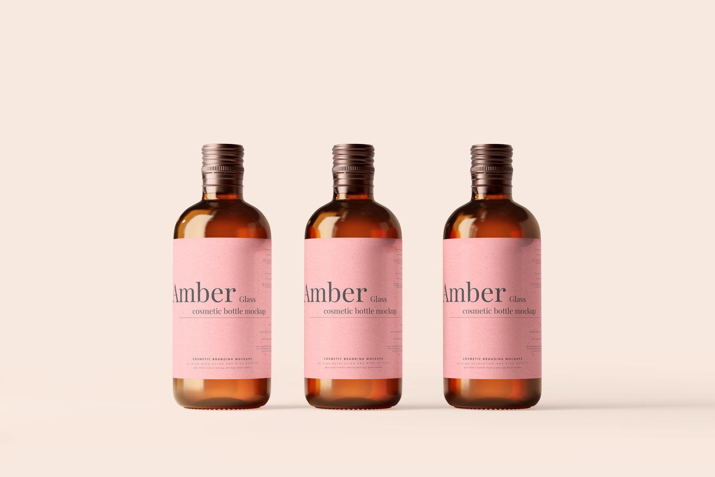 Amber Glass Bottle Mockups