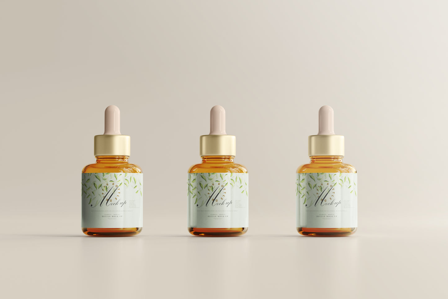Amber Glass Dropper Bottle Mockup