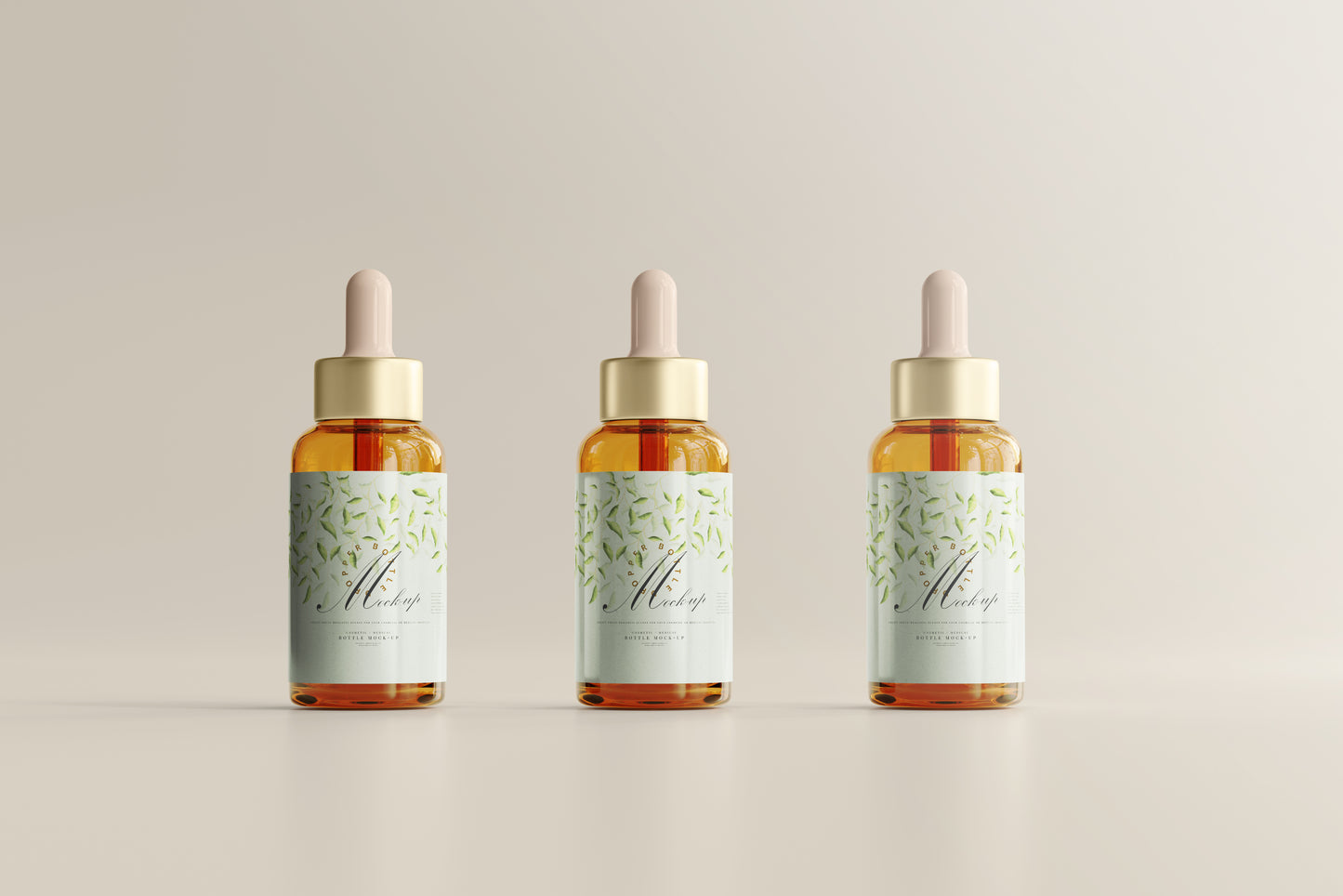 Amber Glass Dropper Bottle Mockup