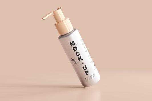 Aluminum Body Cosmetic Pump Bottle Mockup