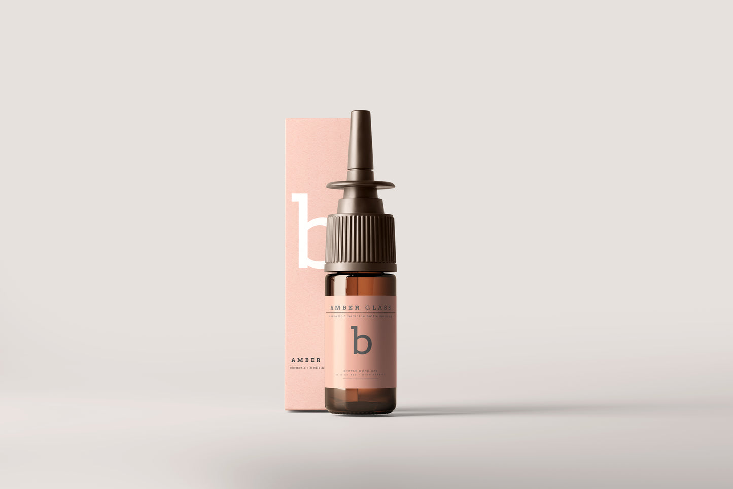 Amber Glass Nasal Spray Bottle Mockups