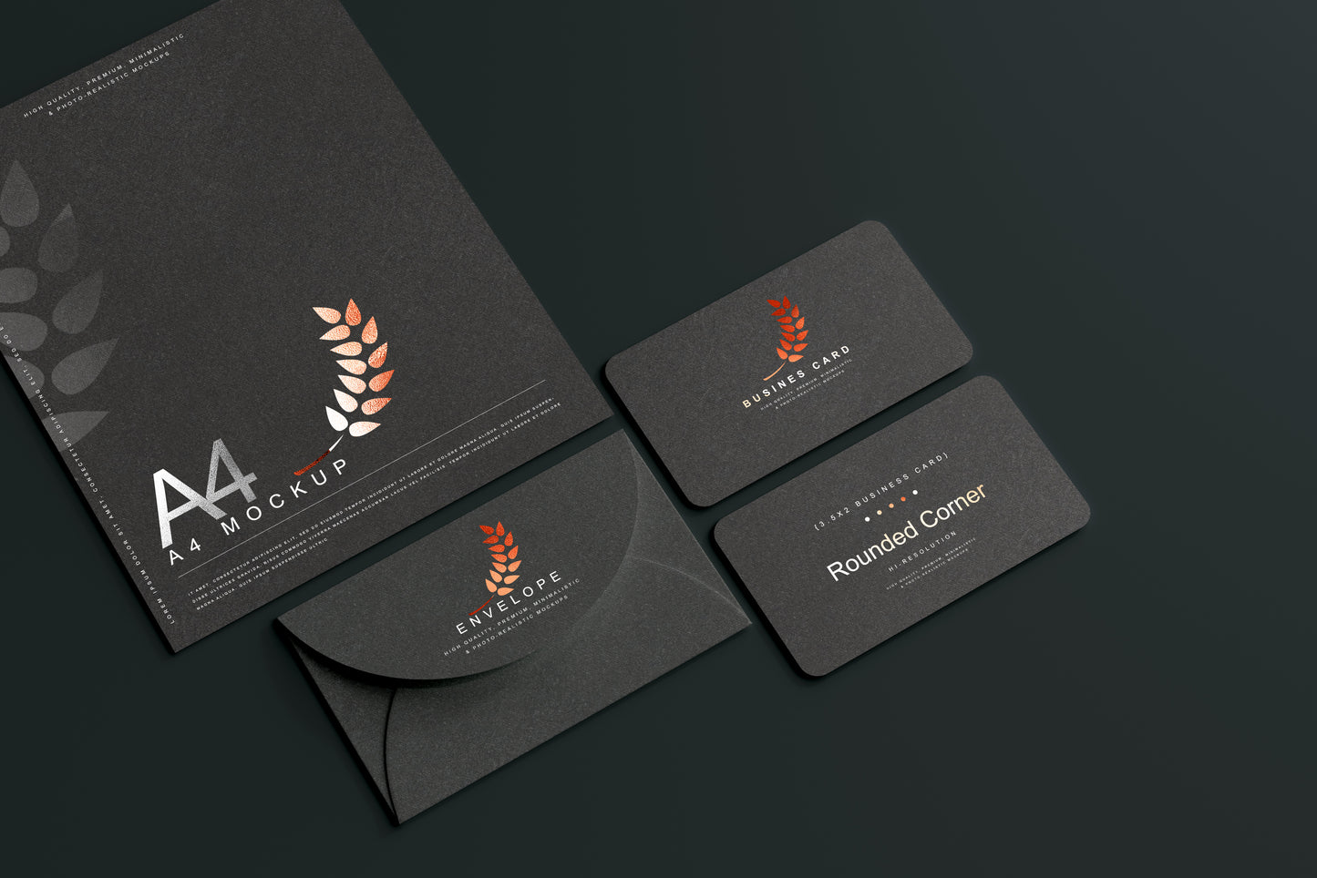 Rounded Corner Business Card Mockups