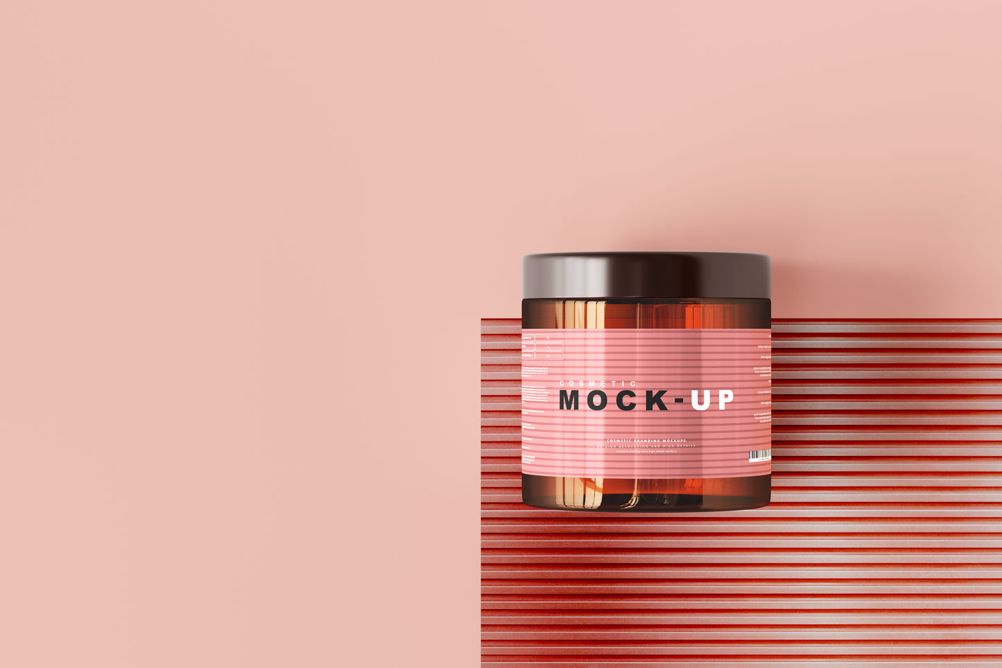 Amber Glass Cosmetic Jar Mockups