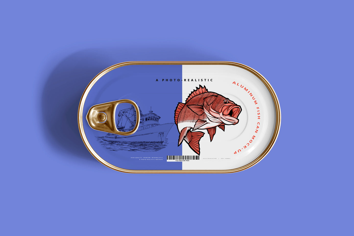 Aluminum Fish Can Mockup