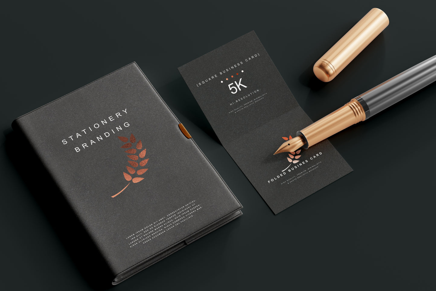 Square Folded Business Card Mockups