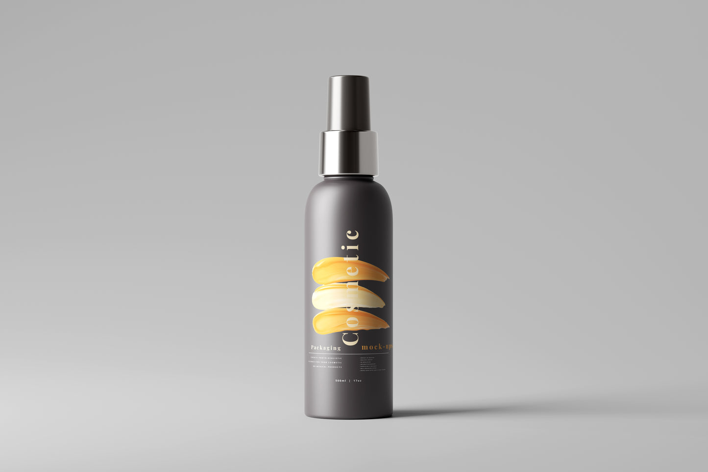 Dark Color Plastic Spray Bottle Mockup