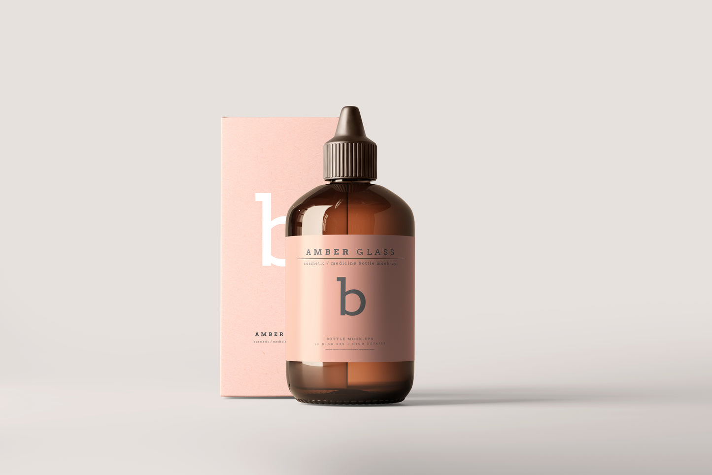 Amber Glass Bottle Mockups