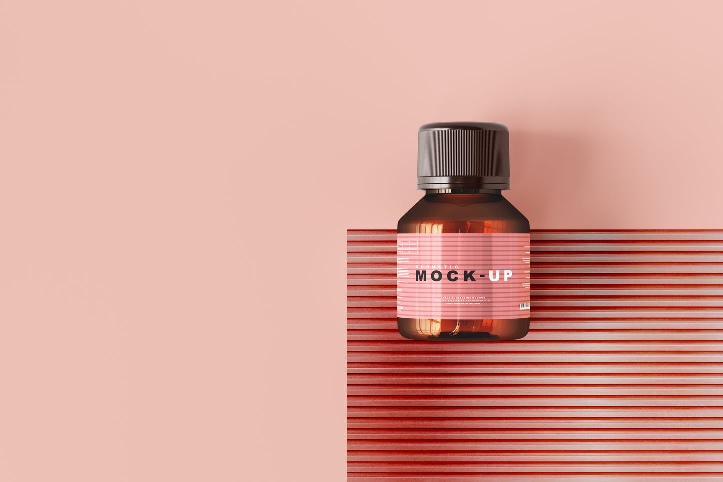 Amber Glass Cosmetic Bottle Mockups