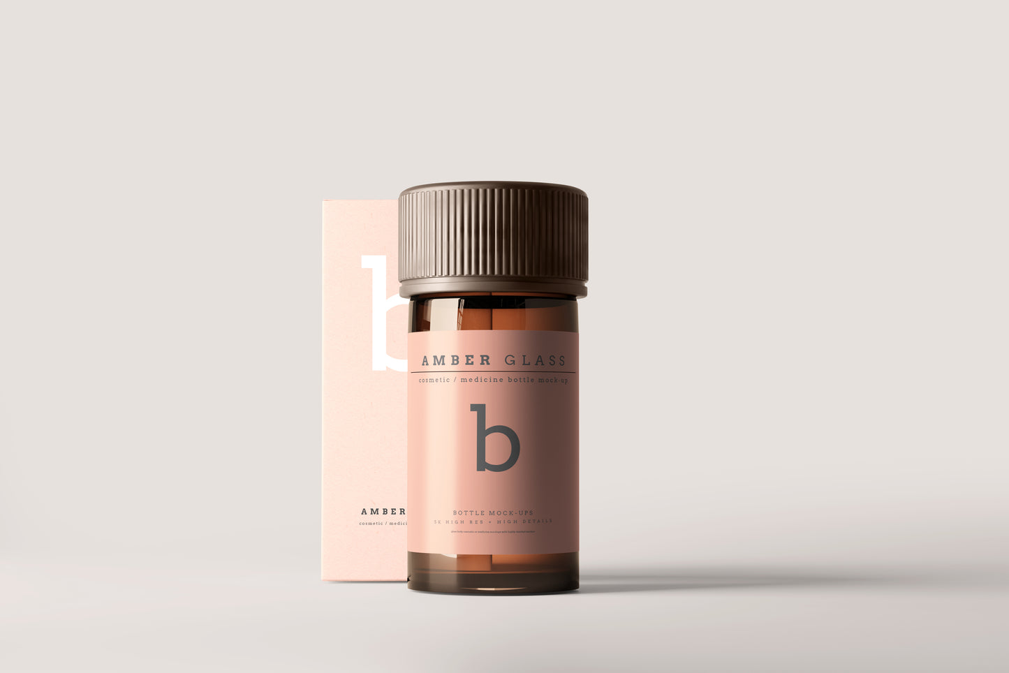 Amber Glass Bottle Mockup