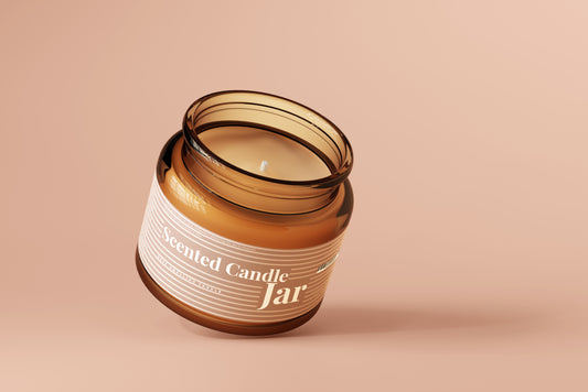 Amber Glass Candle Jar Mockups