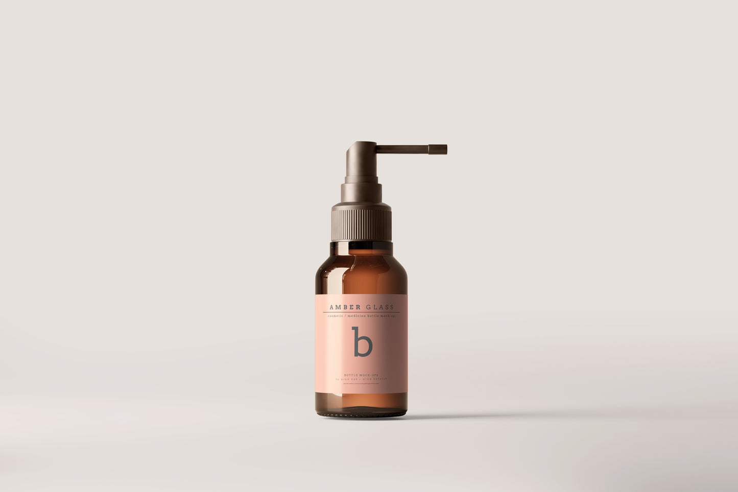 Amber Glass Throat Spray Bottle Mockups