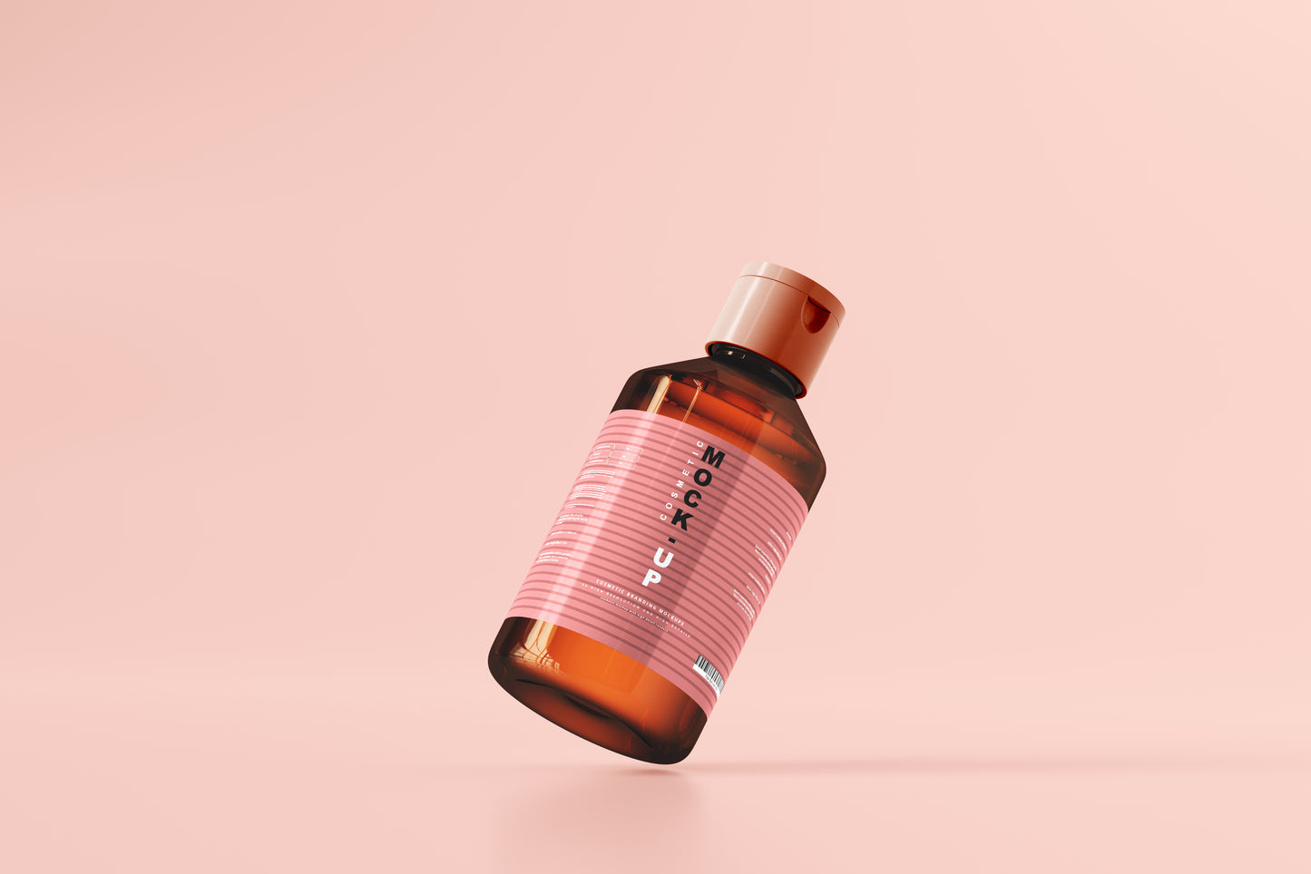 Amber Glass Cosmetic Bottle Mockups
