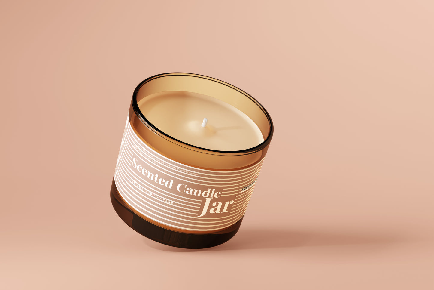 Amber Glass Candle Jar Mockups