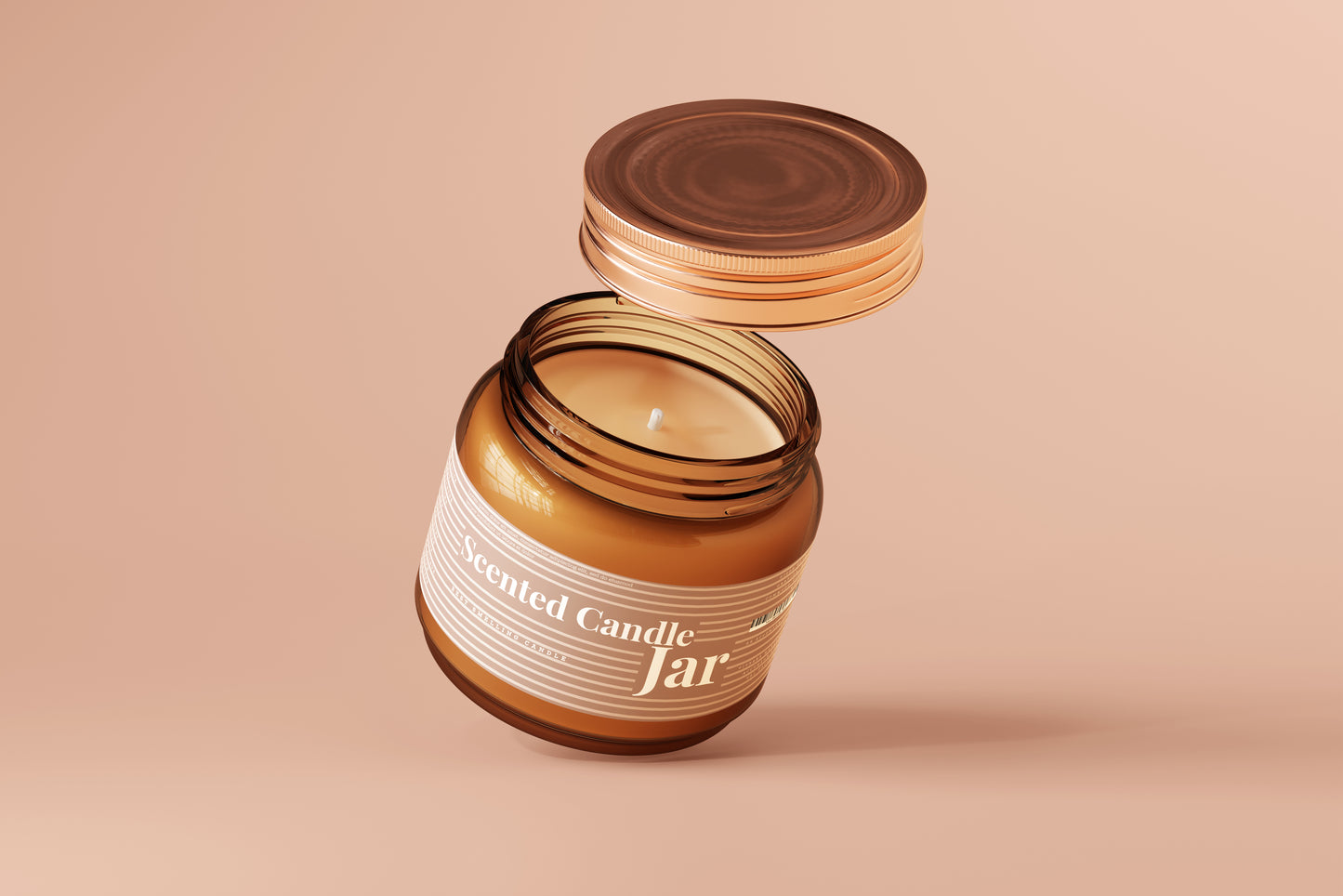 Amber Glass Candle Jar Mockups