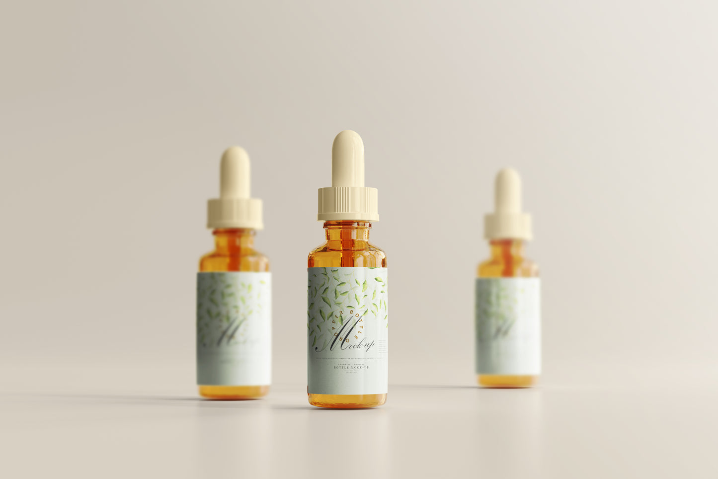 Amber Glass Dropper Bottle Mockup