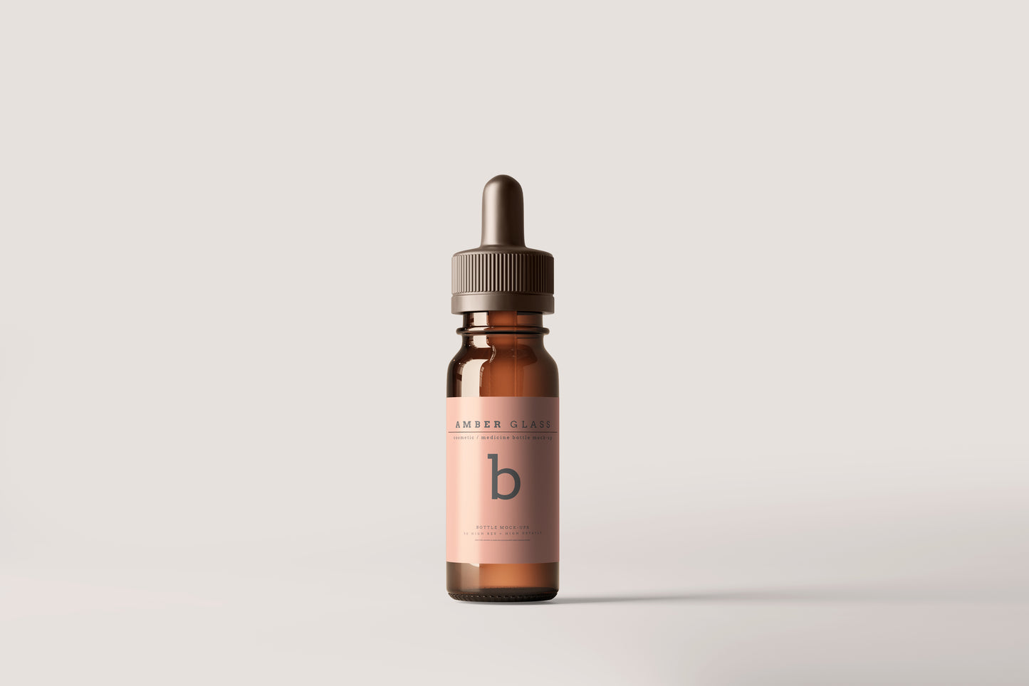 Amber Glass Dropper Bottle Mockups