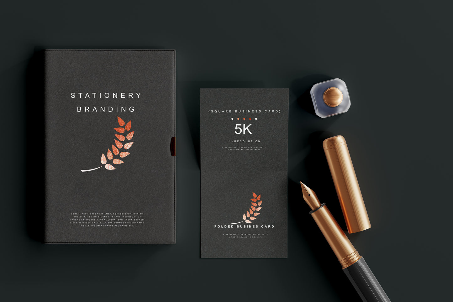 Square Folded Business Card Mockups