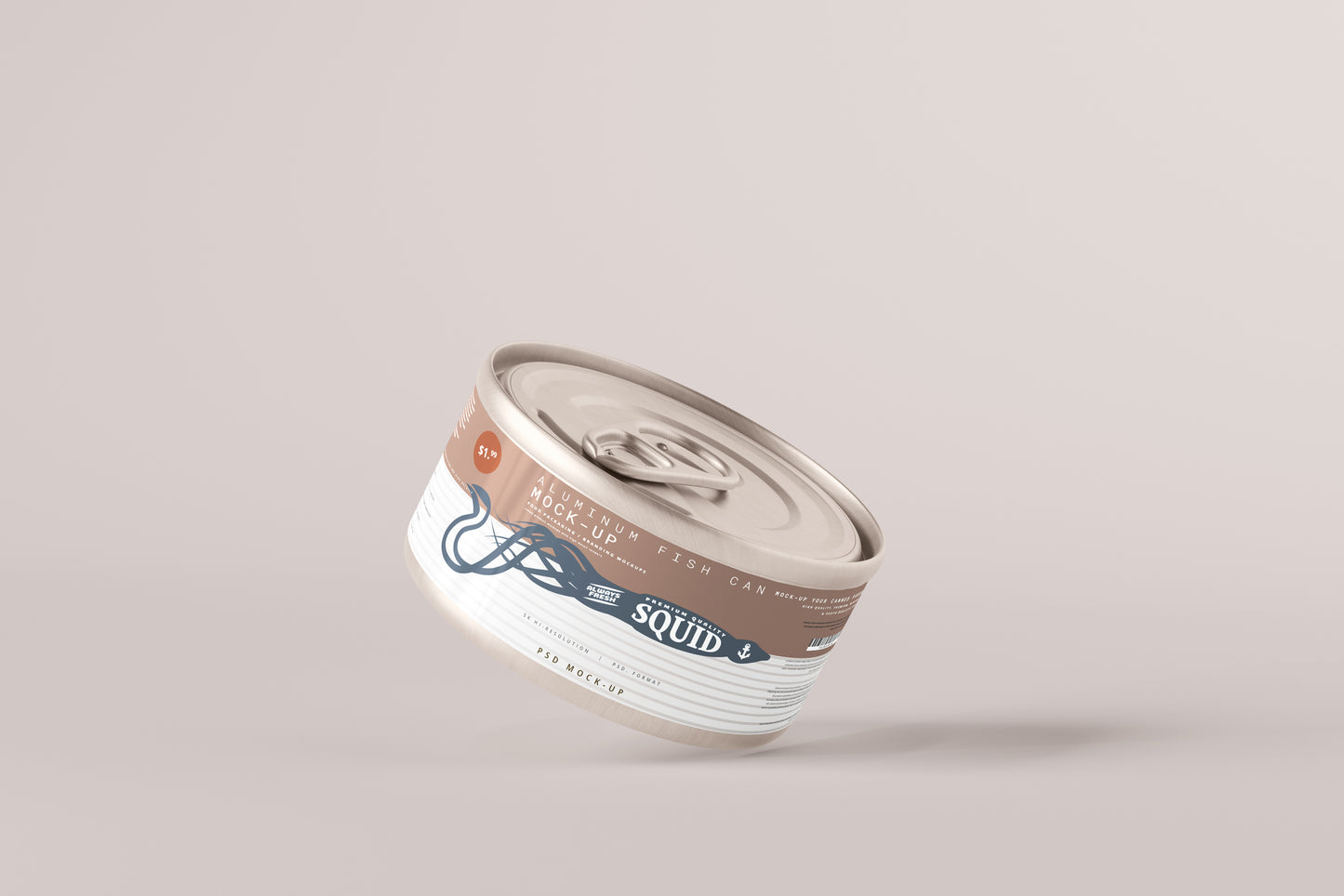 Easy Open Small Aluminum Food Can Mockup