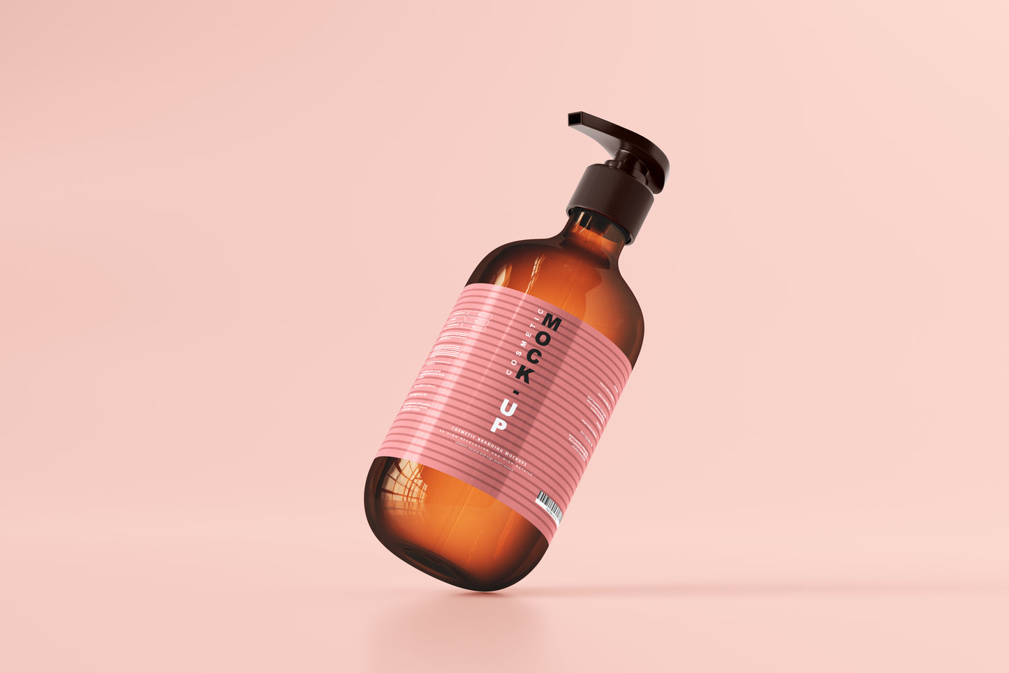 Amber Glass Pump Bottle Mockups