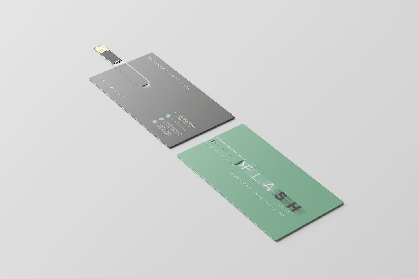 USB Flash Drive Business Card Mockup