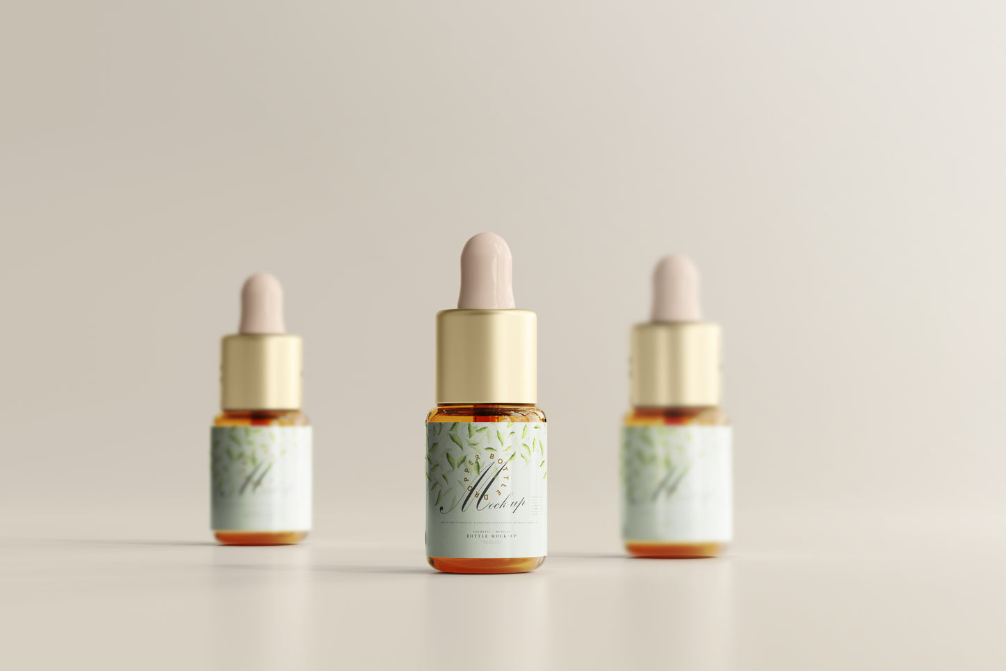 Amber Glass Dropper Bottle Mockup