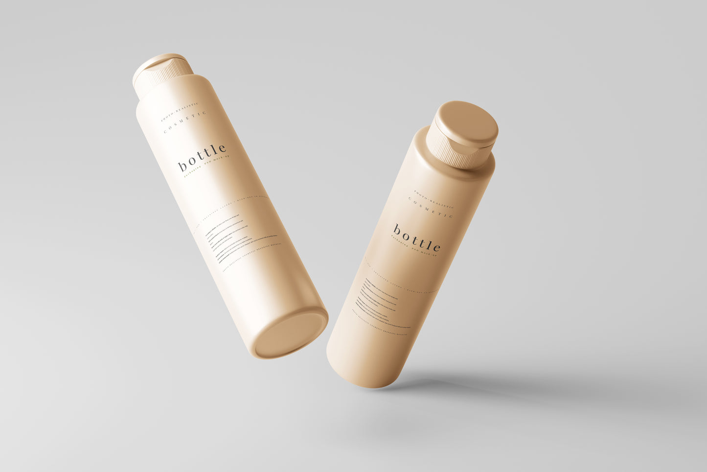 Slim Plastic Cosmetic Bottle Mockup
