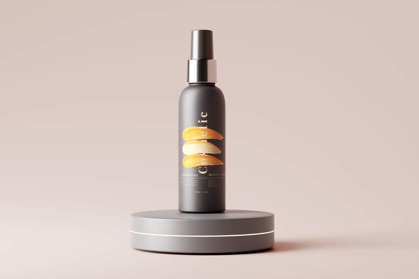 Dark Color Plastic Spray Bottle Mockup