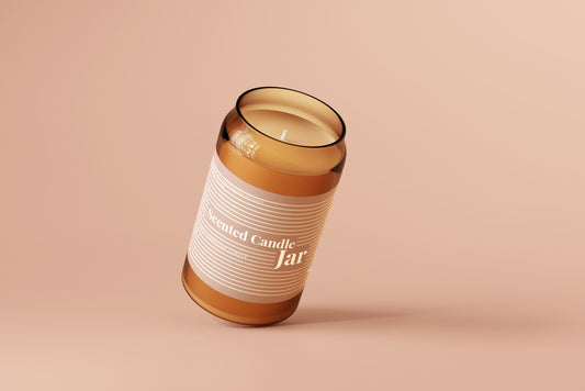 Amber Glass Candle Jar Mockups