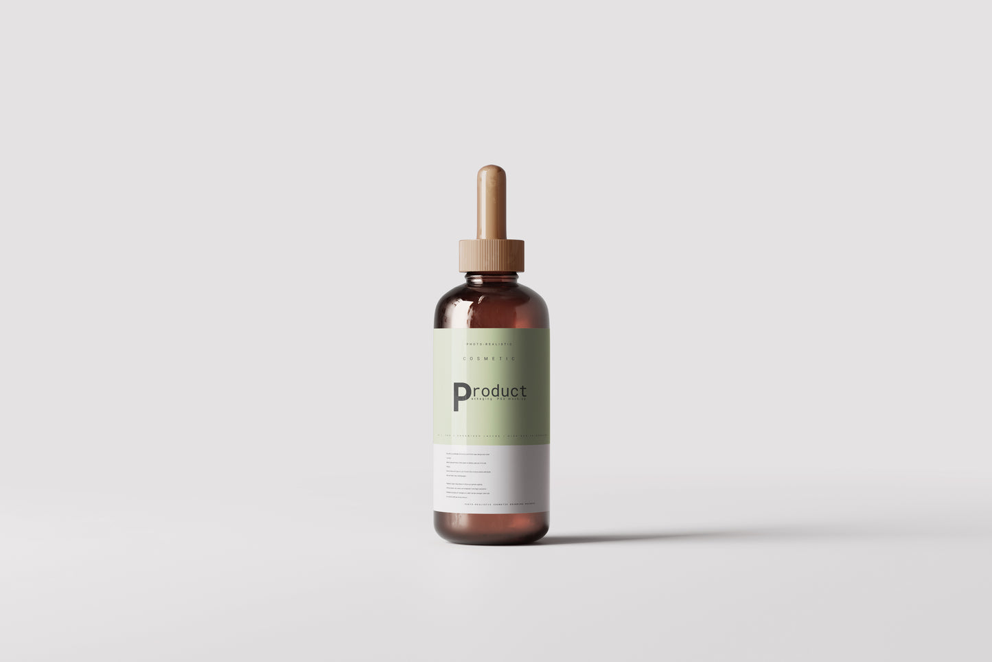 Amber Glass Dropper Bottle Mockup