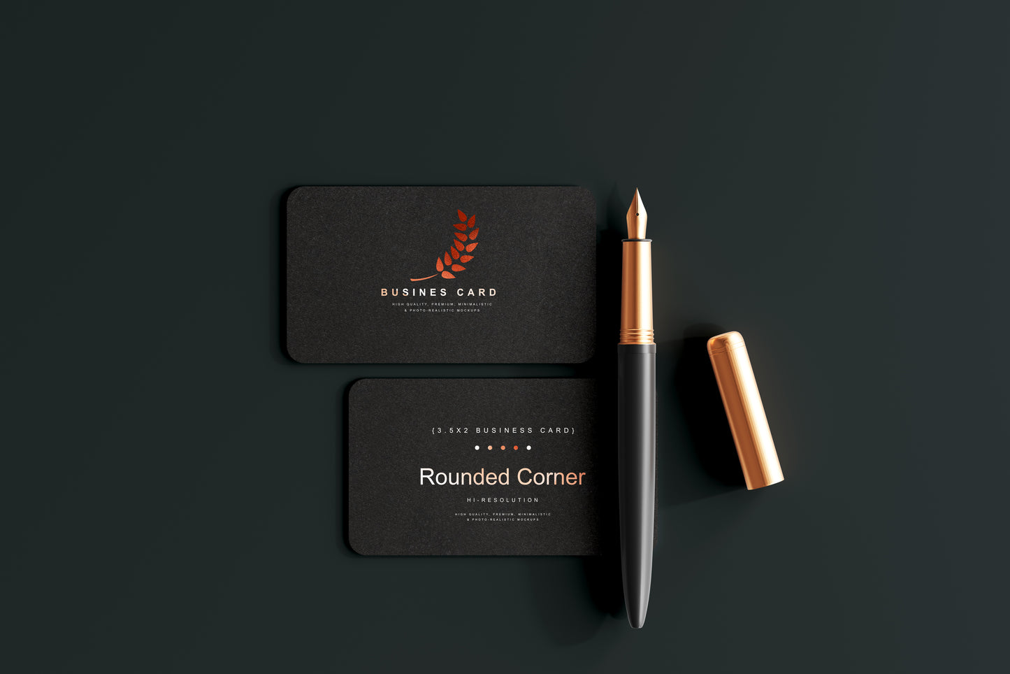 Rounded Corner Business Card Mockups